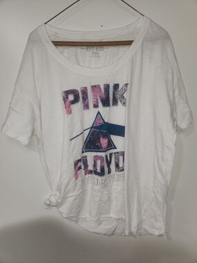 Pink Floyd White Tee with Pink & Blue Graphic